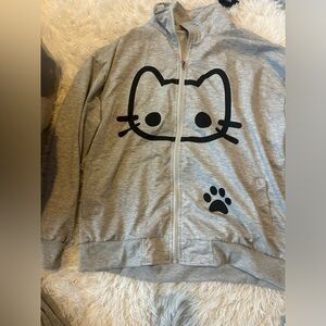 KAWAII cat sweater and straight legged sweatpants